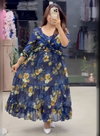 Pajji Georgette Floral Printed Gown With Jacket Wholesale Market In Surat